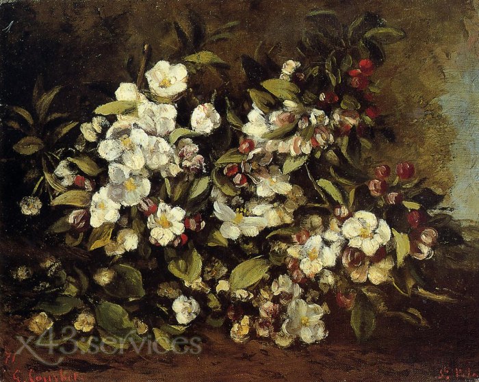 Gustave Courbet - Bluehender Apfelbaumzweig - Flowering Apple Tree Branch
